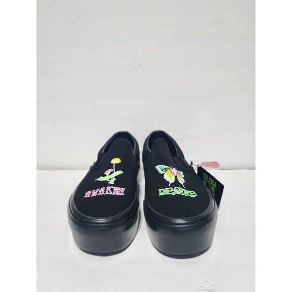 Vans Women's 6.5 Classic Slip-On Platform Morph Glow In The Dark Gothic Punk - Picture 3 of 8